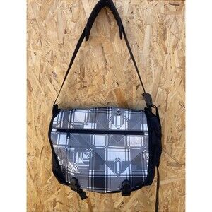 L.L.BEAN Black/White Crossbody Messenger Bag W/ Zippers & Pockets Laptop Bag